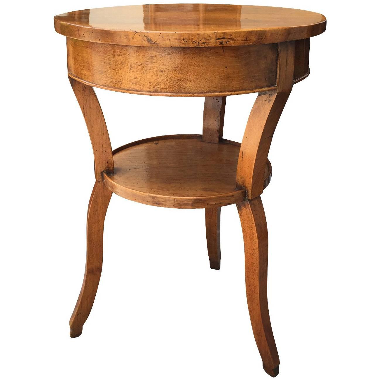 19th Century Neoclassical Biedermeier Table, Figured Walnut