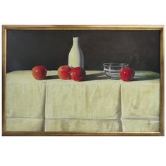 Contemporary Realism Still Life Oil on Canvas with Apples by G. B. Valverde 2