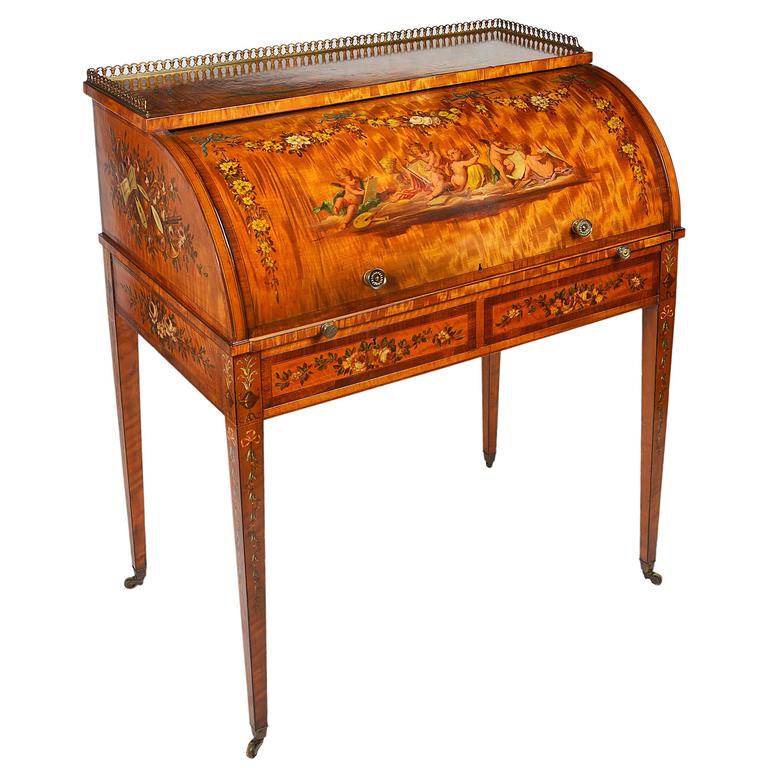 19th Century Satinwood Ladies Desk For Sale At 1stdibs