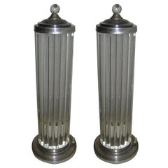 Vintage Pair of 1940s, Venini Canister Lamps