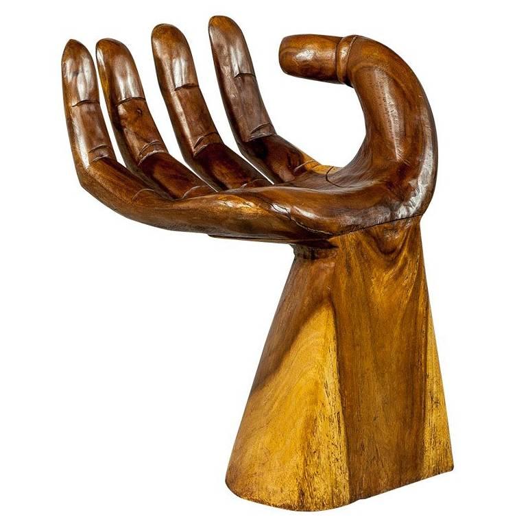 Pedro Friedeberg Style Carved Hand Chair