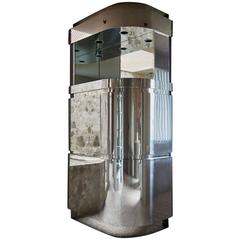 Custom Large Chrome Cabinet by Steve Chase from Chase Designed Home, circa 1980 1