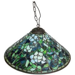 Vintage Tiffany Studios Reproduction Stained Glass Mosaic Chandelier by Paul Crist
