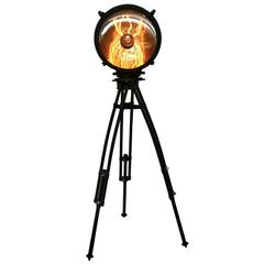 Tripod Lubsko, Black Tripod with Black Industrial Spot Light (1x)