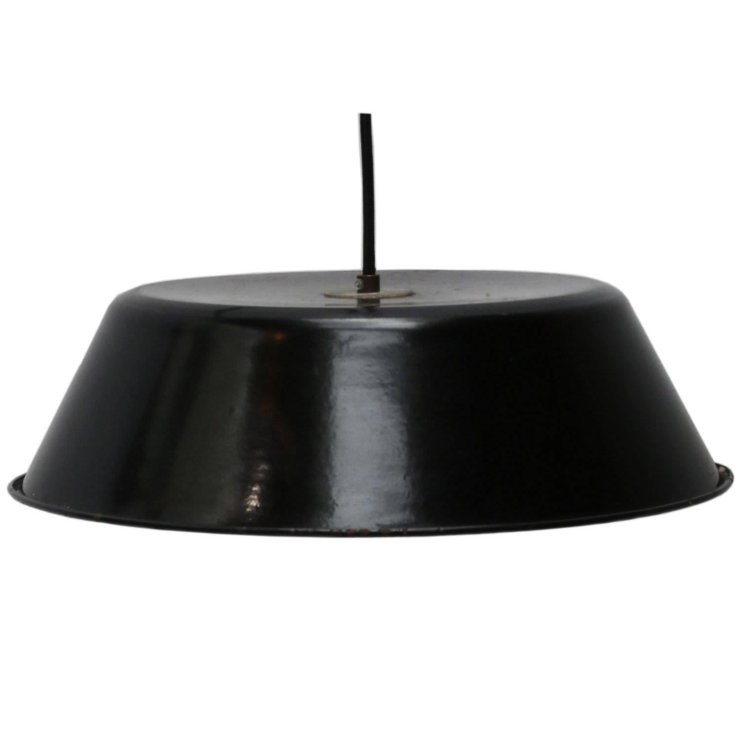 Black Enamel Vintage French Industrial Pendant Lamps