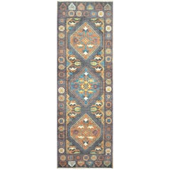 Hand-Knotted Oushak Wide Runner Rug