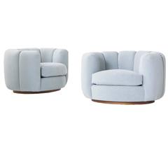 Milo Baughman Channel Back Lounge Chairs