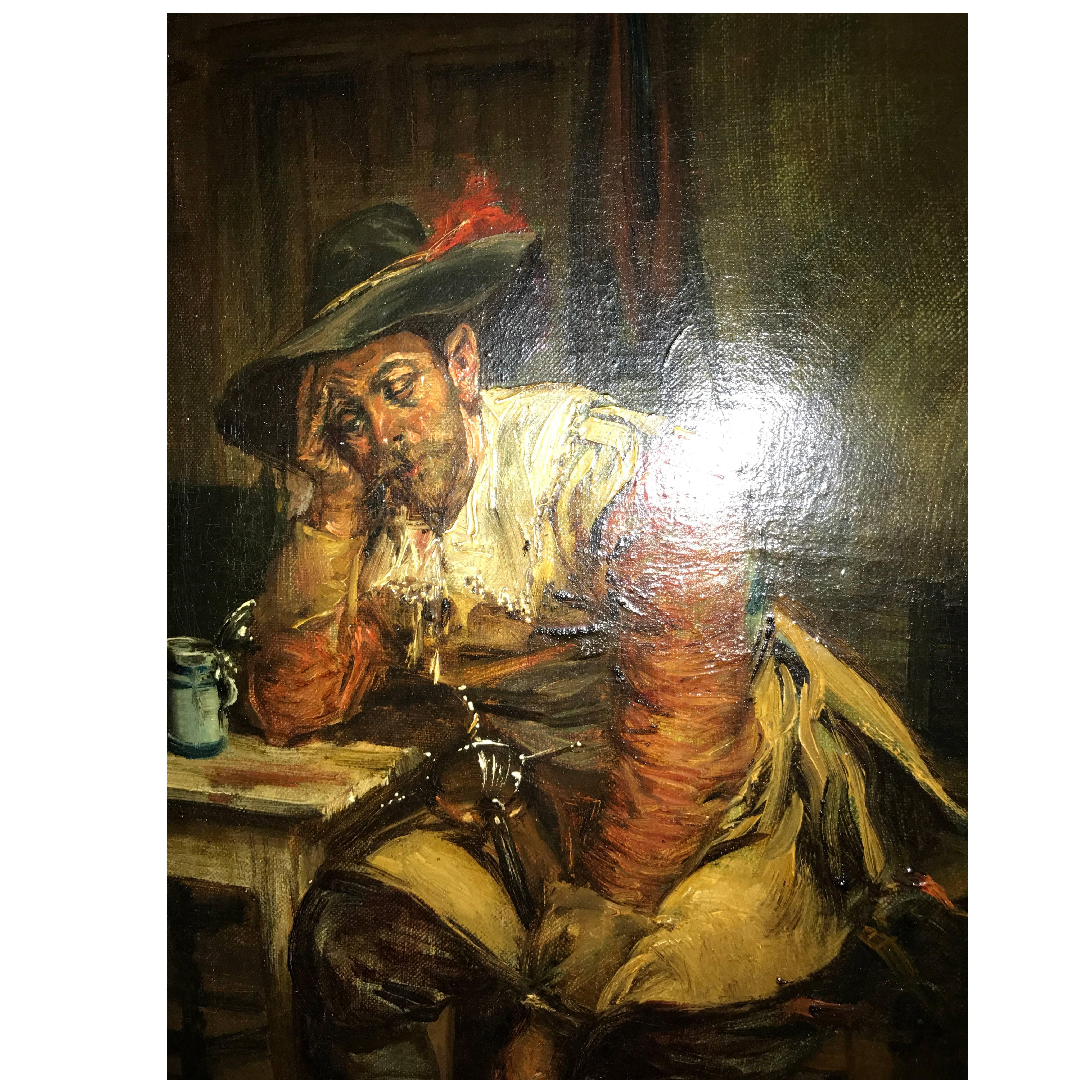 Noble Man in a Tavern Signed P Hermanus
!! For Sale