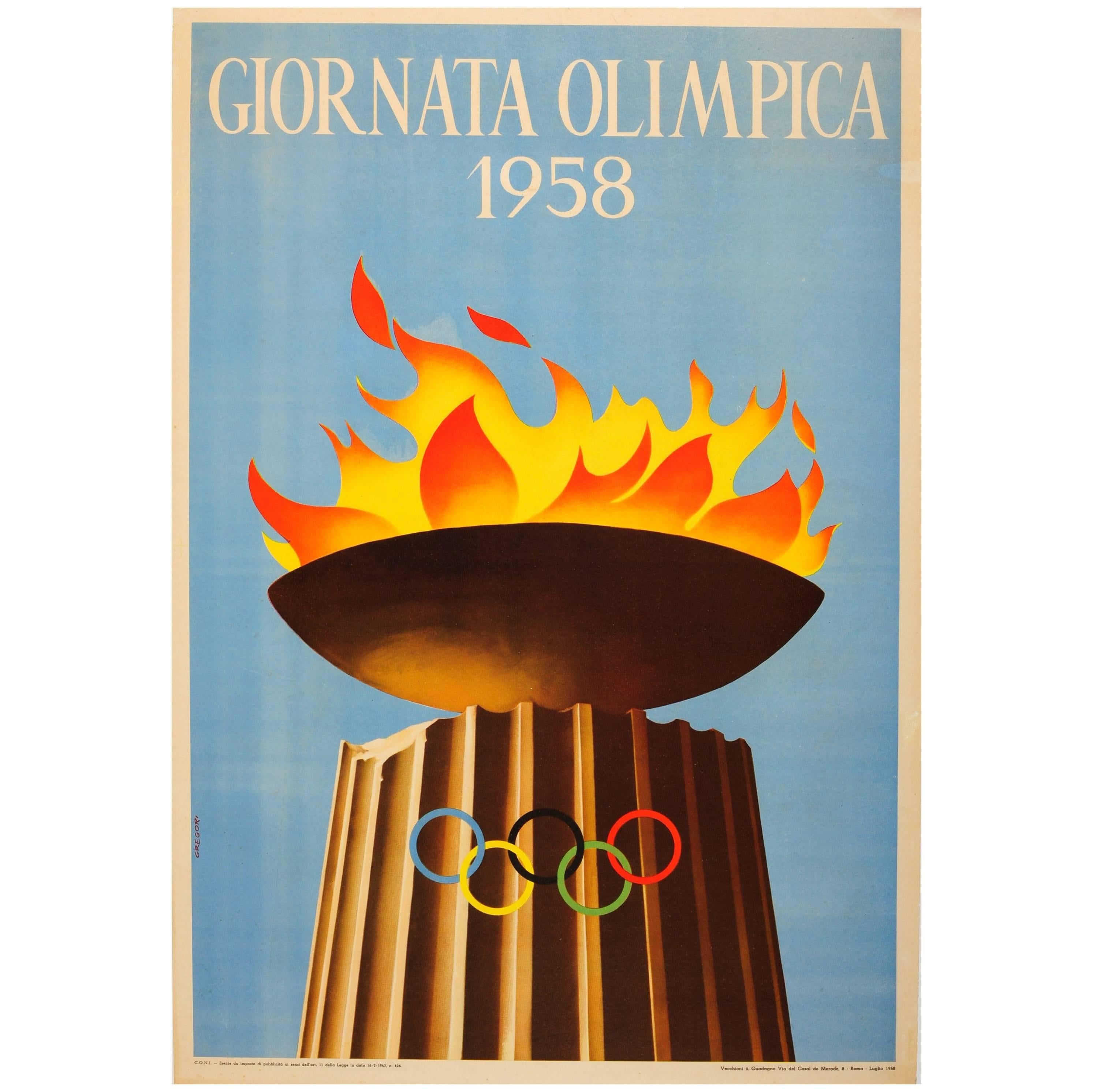 Original XVII Olympic Games Sport Event Poster - Giornata Olimpica / Olympic Day