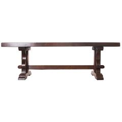 French Early 19th Century Oak Trestle Dining Table