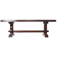 French Early 19th Century Oak Trestle Dining Table 1
