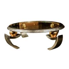 Contemporary Glass Top Circular Cocktail Table 12