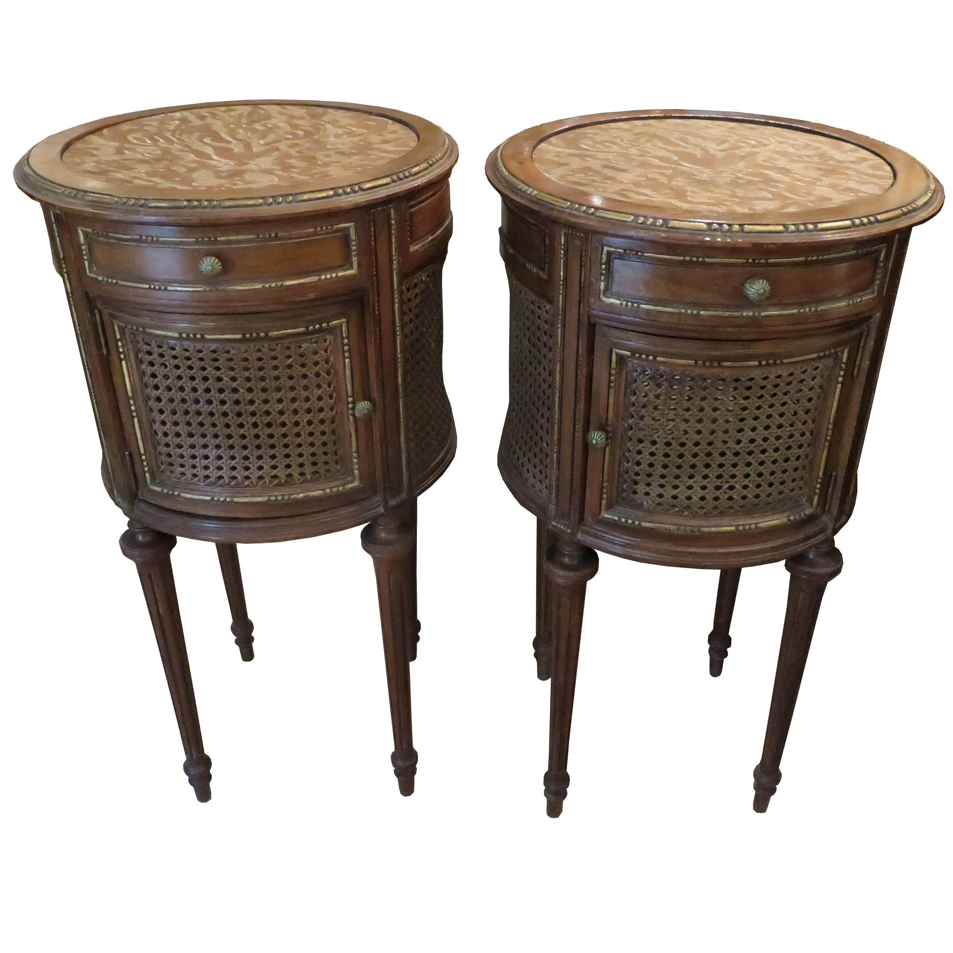 Louis XVI Style Parcel-Gilt Pair of End Tables