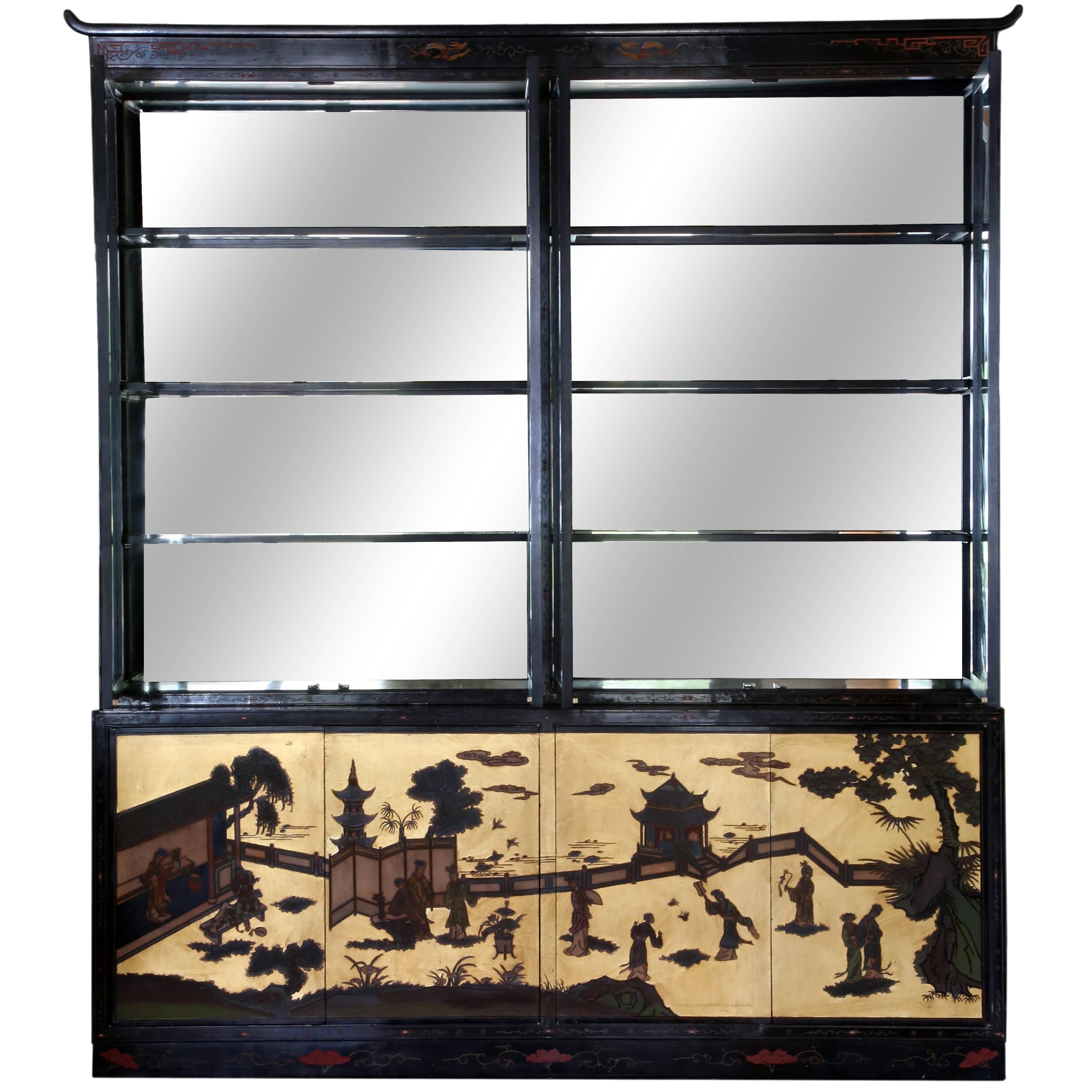 Chinese Coromandel Display Cabinet For Sale
