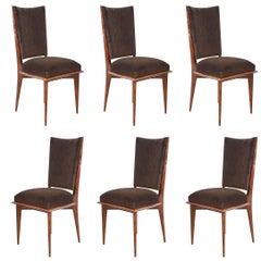 Suite of Six French Art Deco Dining Chairs, circa 1940s
