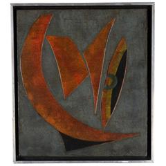 Abstract Composition, Oil on Board by Deo, 1961