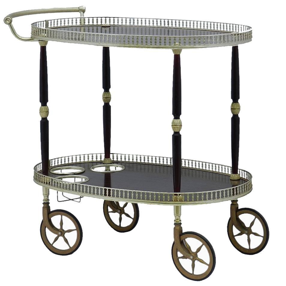 Mid-Century Bar Cart Drinks Trolley Cocktail Table French