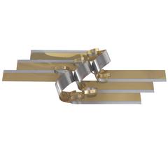 1989 Curtis Jere Mixed Metals Ribbon Wall Sculpture 1