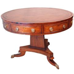 Antique Regency Rosewood Drum Table