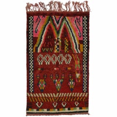 Contemporary Berber Moroccan Rehamna Rug with Abstract Expressionist Style