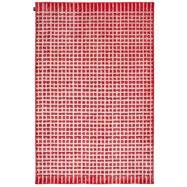 Ineke Hans for Nodus red Check handloom-knotted rug, 2016
