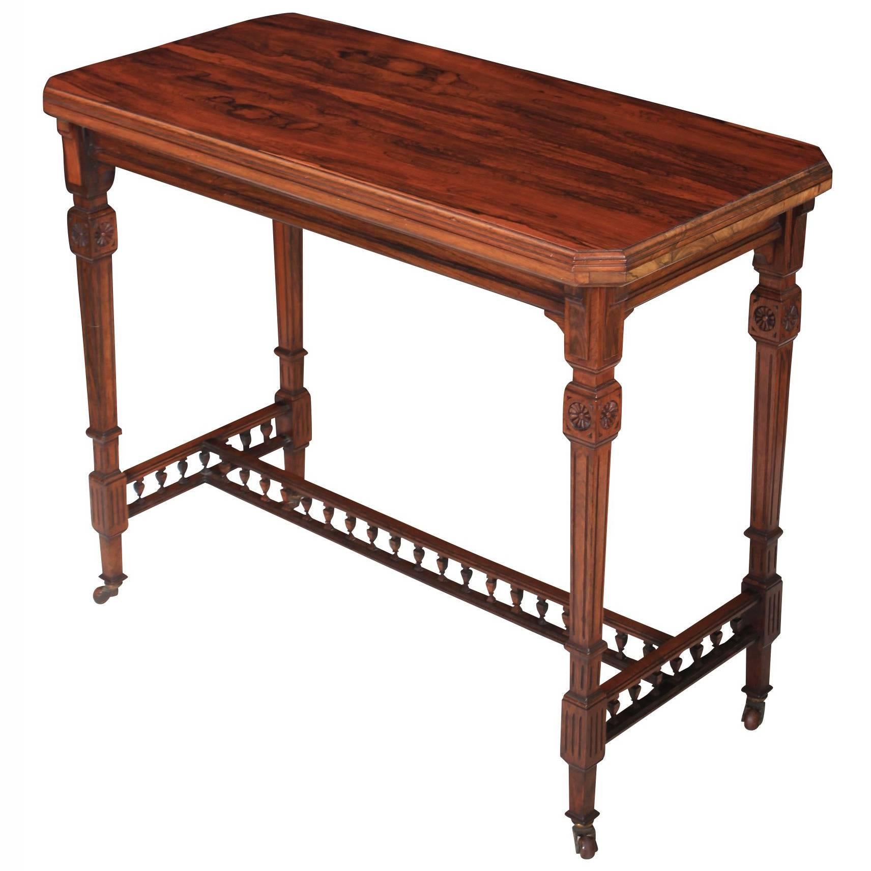 Superb Quality Freestanding Rosewood Card Table For Sale
