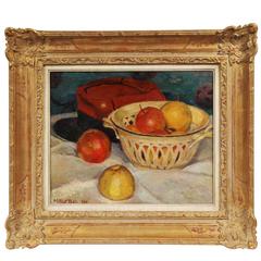 Henry Niestle Oil on Canvas Titled Still Life with Apple 4