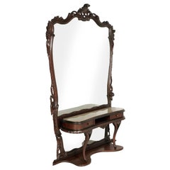 Antique Venice Baroque Belle Epoque Lady Console Vanity with Mirror by Vincenzo Cadorin