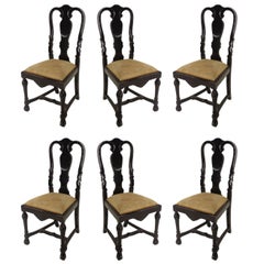 Six Stunning Small Antique Dutch Dining Chairs