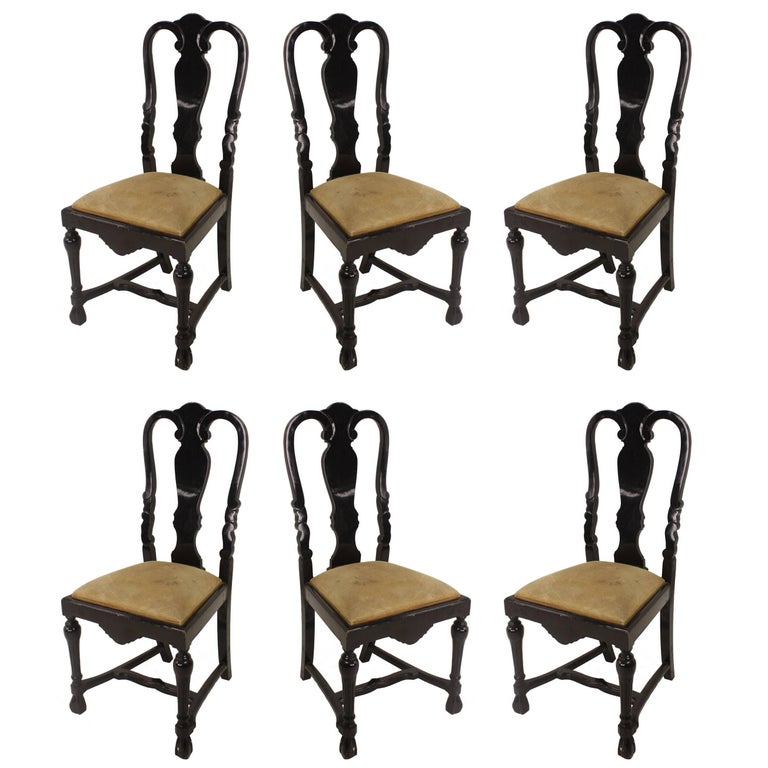 Six Stunning Small Antique Dutch Dining Chairs For Sale at 1stDibs
