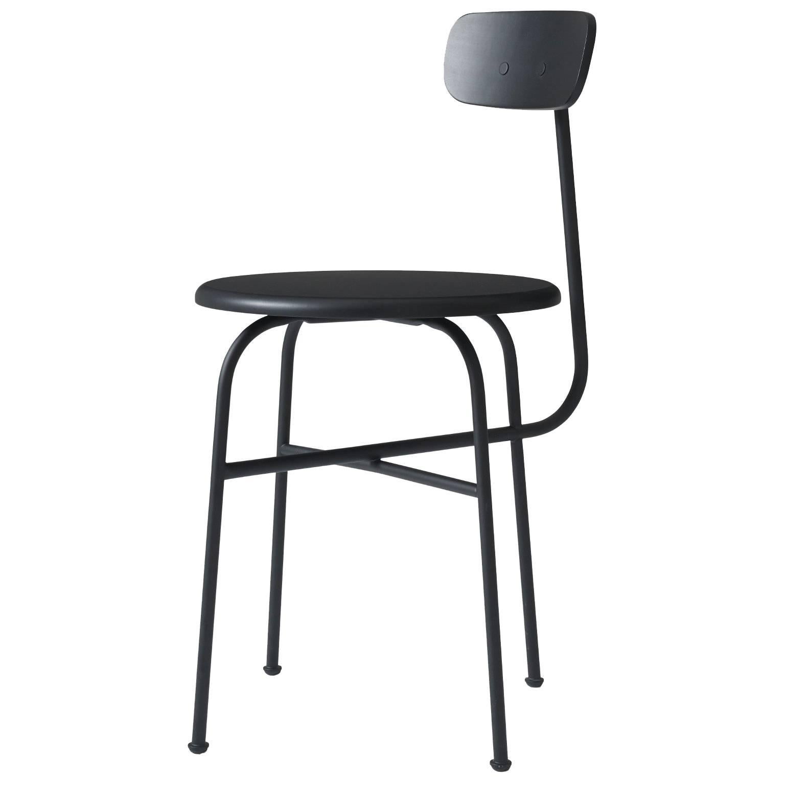 Dining Chair by Afteroom, Black Steel Frame, with Painted Wood Seats For Sale