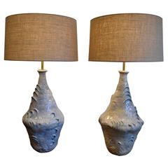Exceptional Pair of Table Lamps by Marcello Fantoni, Italy, Signed, Huge
