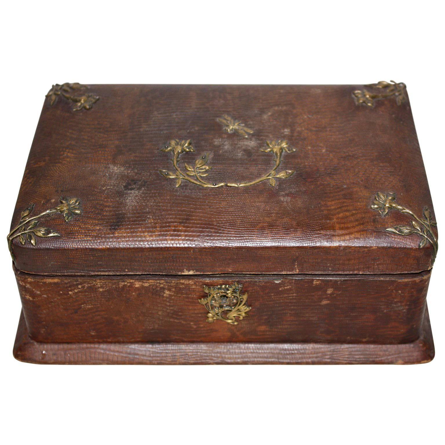 Early 20th Century Leather Jewellery Box