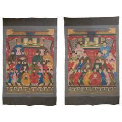 Pair of Chinese Ancestor Paintings, Shanxi Province, 19th Century 3