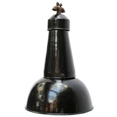 Black Enamel Vintage Industrial Factory Pendant Lamp  