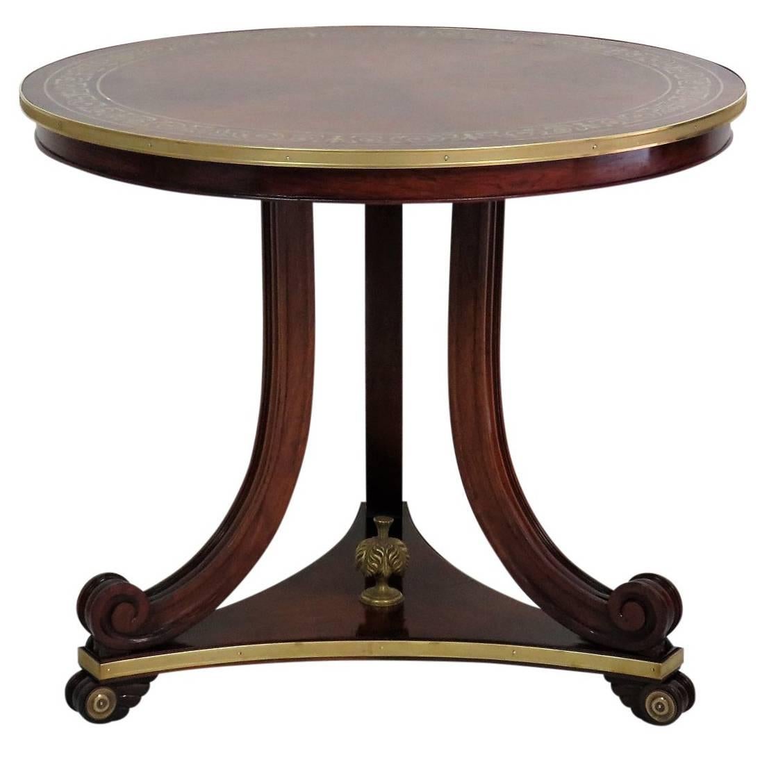 Mahogany Boulle Brass Inlay Russian Or Baltic Center Table 