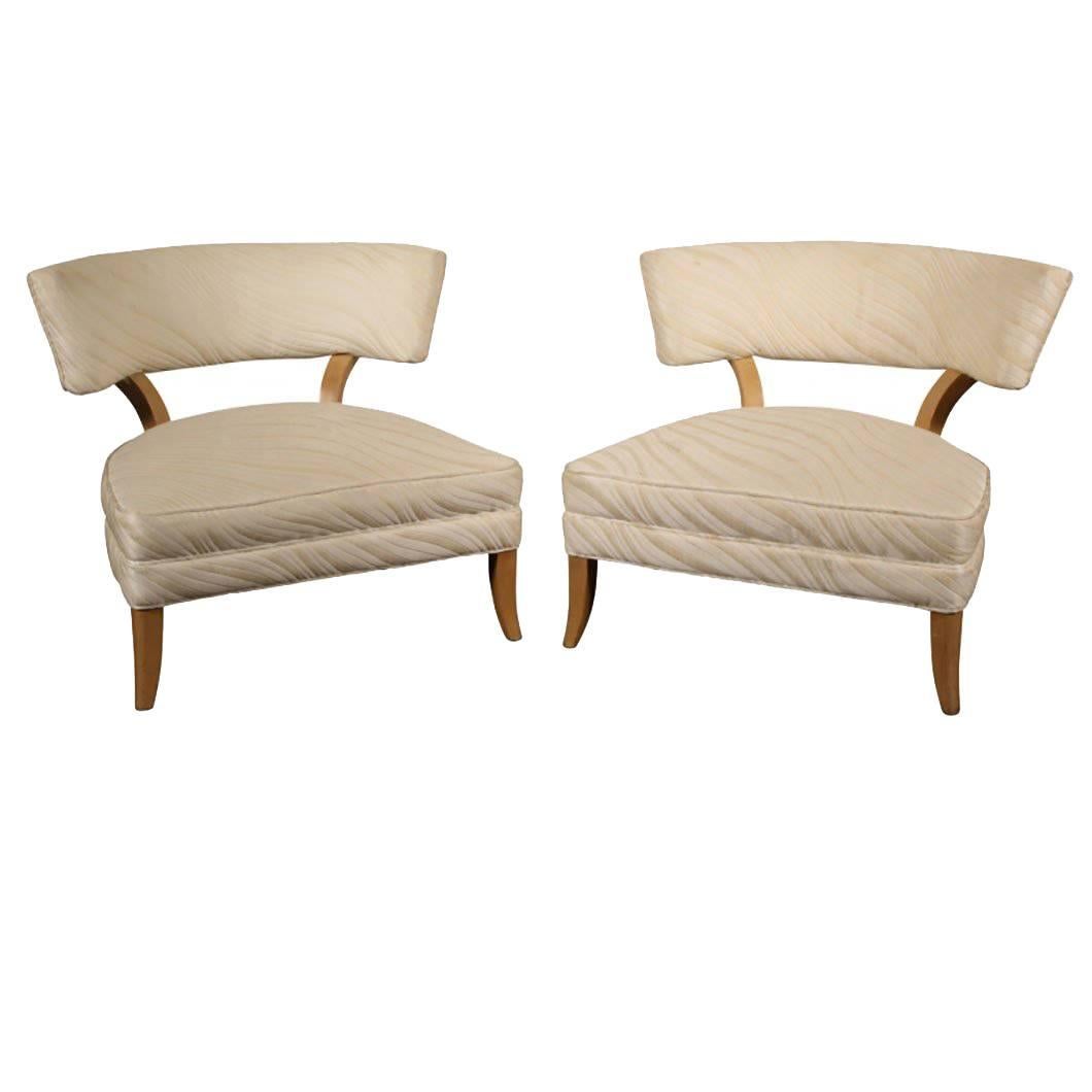 Pair of Mid-Century Klismos Style Lounge Chairs