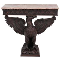Late 19th Century Georgian Style Marbletop Console with Eagle