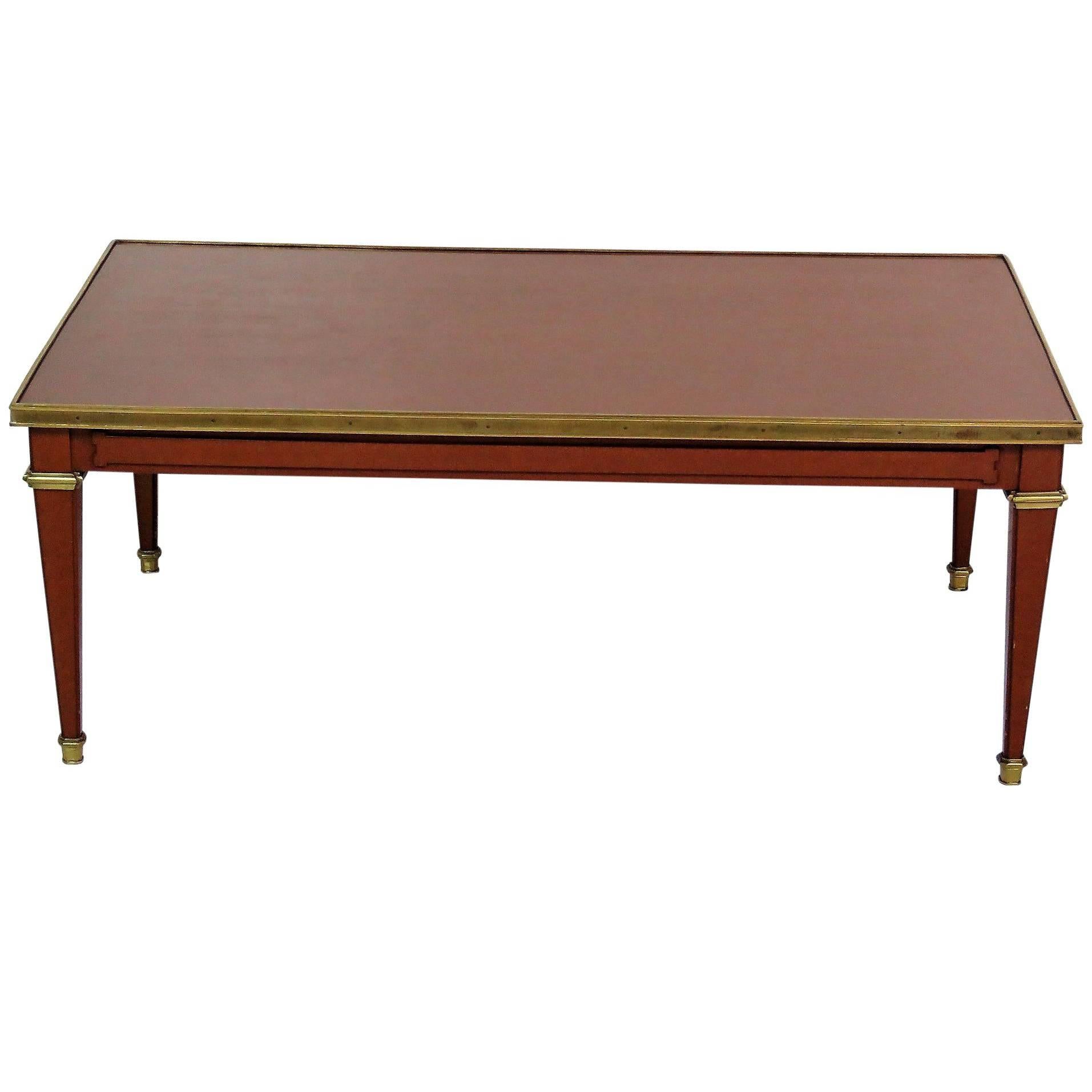 Maison Jansen Style Directoire Style Brass Coffee Table