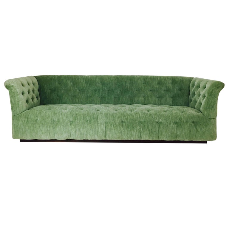 Milo Baughman Chesterfield Style Tufted Sofa For Sale at 1stDibs