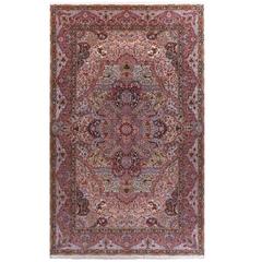 Oversized Hunting Scene Vintage Tabriz Persian Rug 6