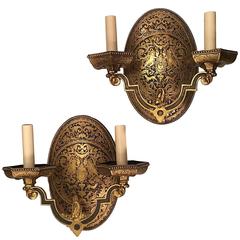 Set of Four Gilt Neoclassic Caldwell Sconces 8