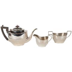 Elegant Art Deco Sterling Silver Coffee Service by Ryrie with Ebony Handles