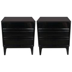Ebonized Walnut Mid-Century Modern Sculptural End Tables or Nightstands 11