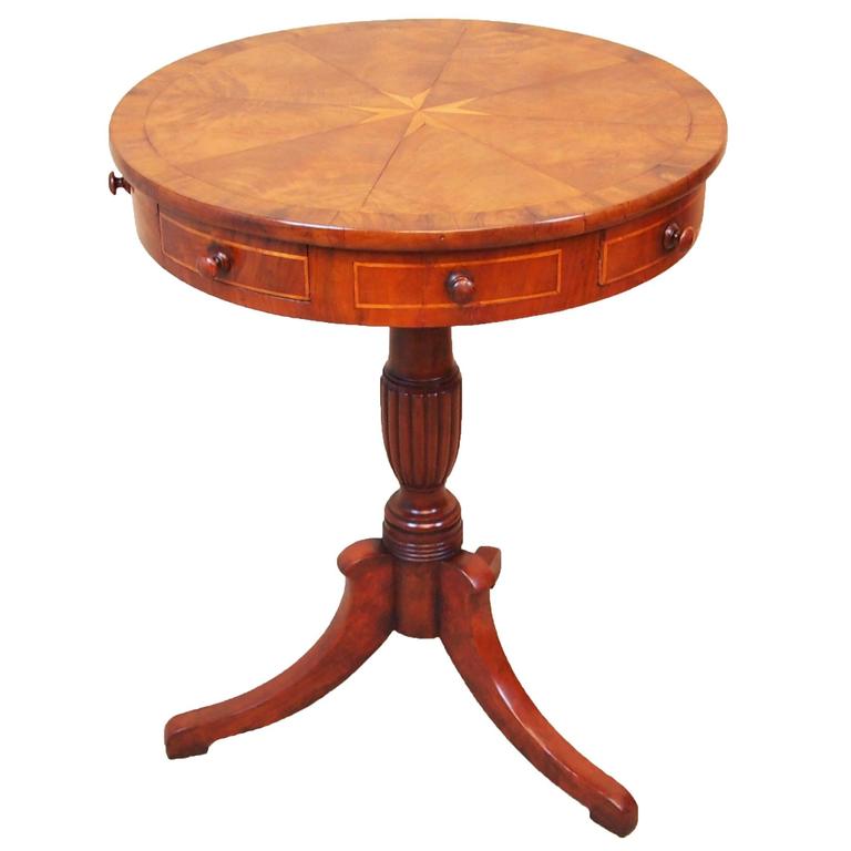 Antique Mahogany Maltese Type Drum Table at 1stDibs