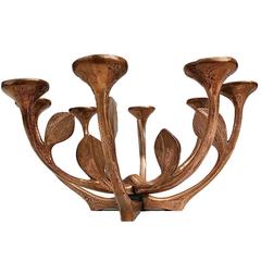 Solid Bronze Brutalist Candleholder by Harjes, Mid-20th Century, Germany 8