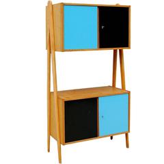 Modernist Czech Cabinet with V-Shaped Side Supports, Mid-20th Century