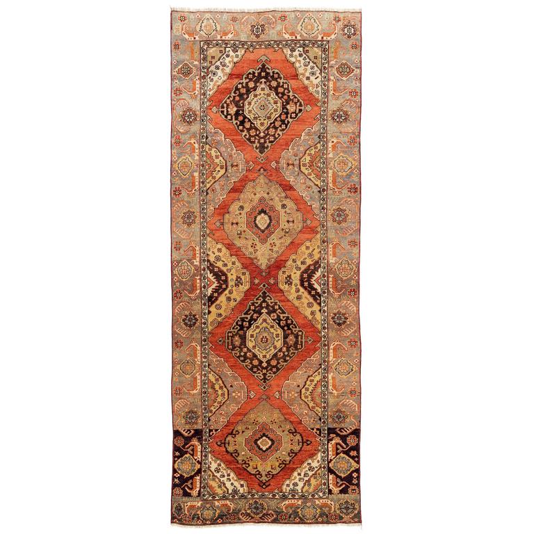 Antique Turkish Oushak Runner For Sale at 1stdibs