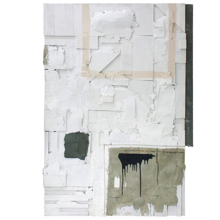 "Open Door" Unique Wall Art, Cement, Concrete, Paint, Wood and Wonderboard For Sale