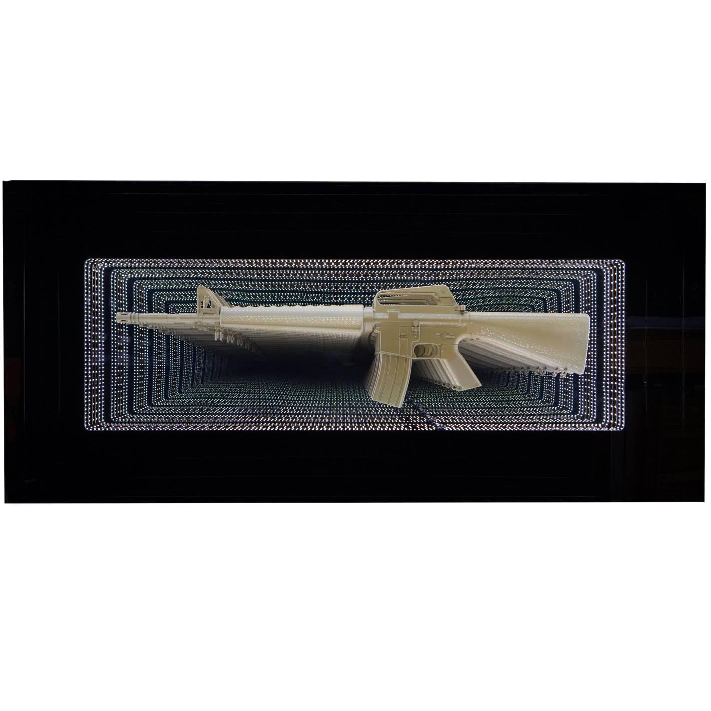 Emmanuelle Rybojad Miroir à LED doré M16, Édition de 8 en vente